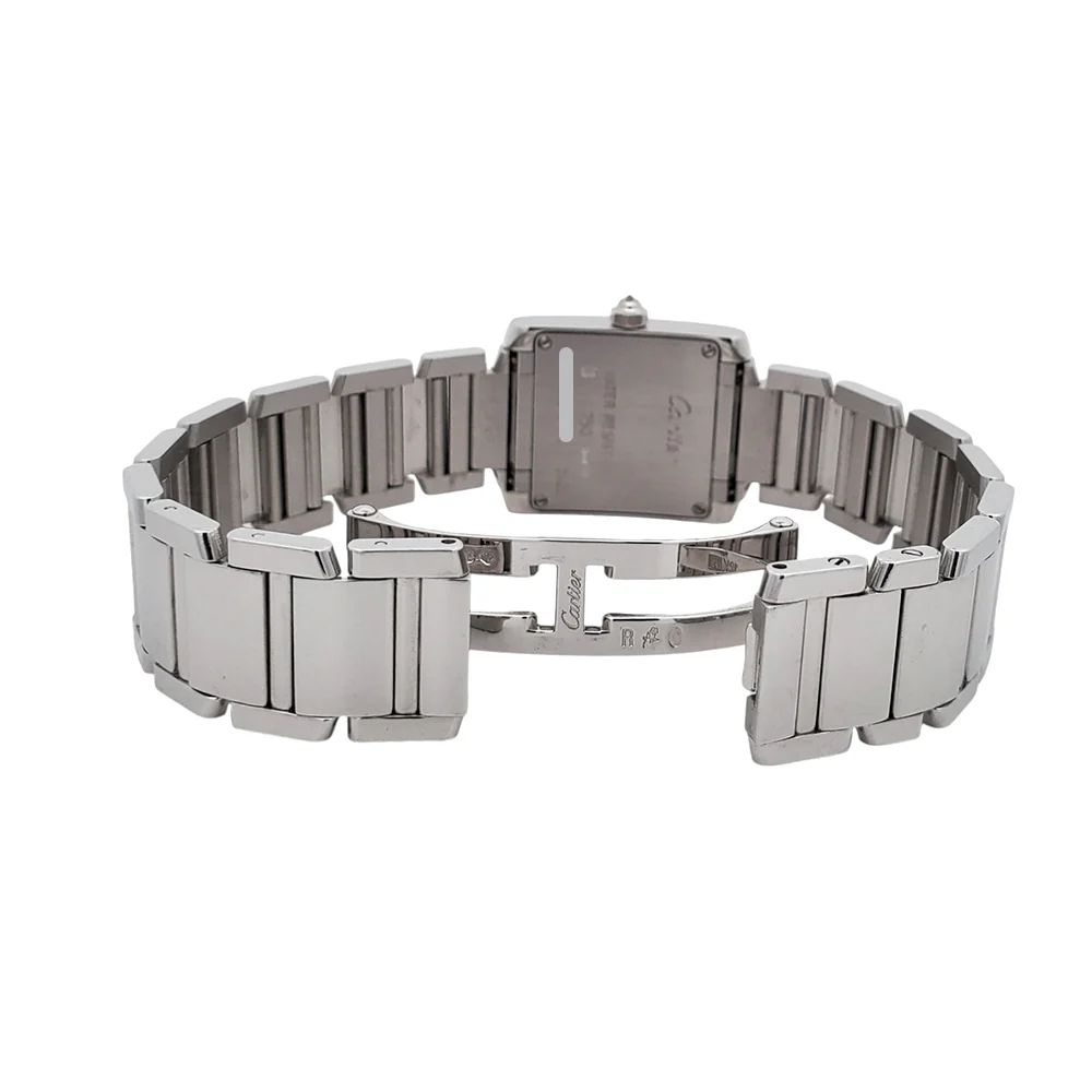 Cartier Tank Francaise Factory Diamond Ladies White Gold Watch 2403 WE1002S3 - Image 7