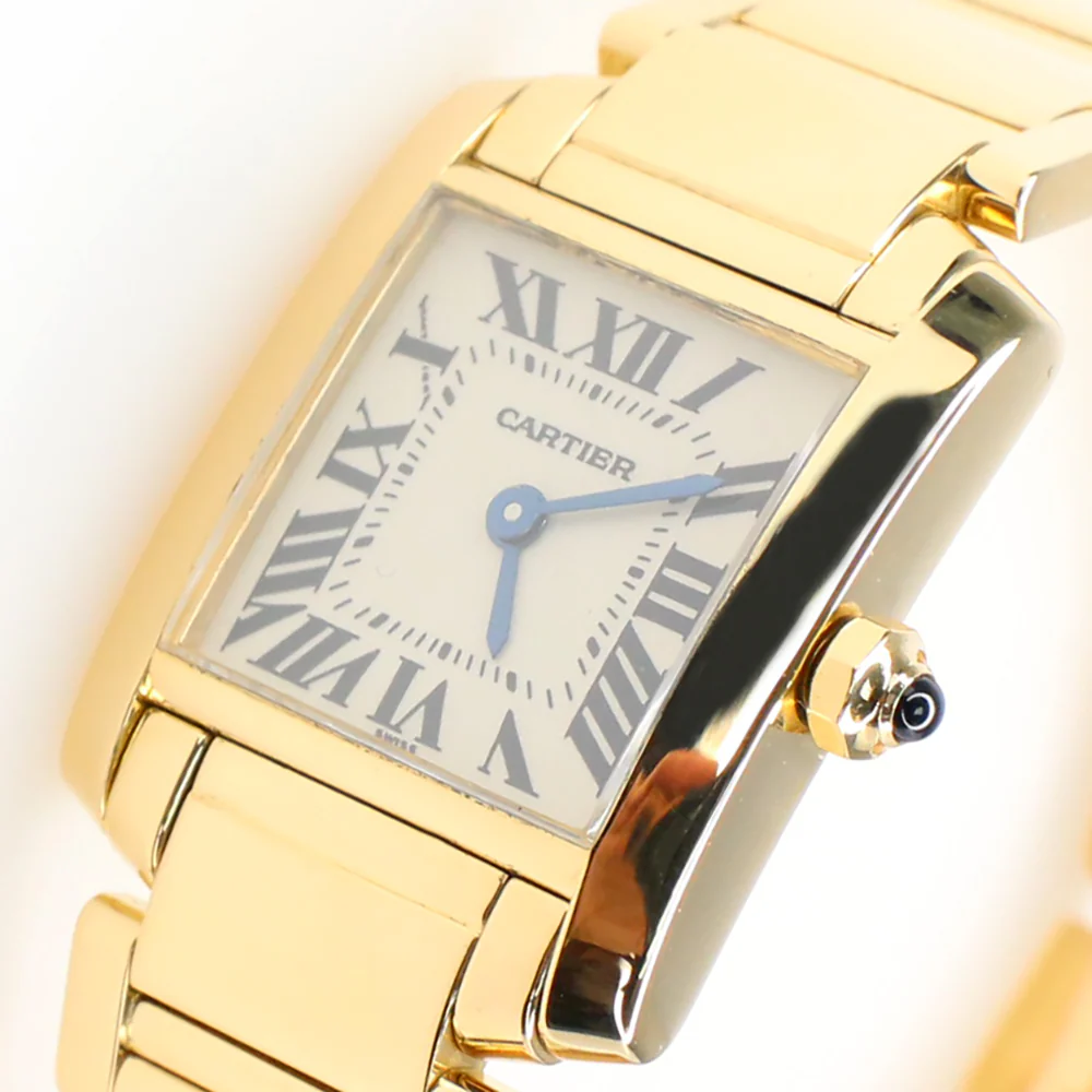 Cartier Tank Francaise 20MM Yellow Gold Roman Dial Ladies Watch Papers W50002N2 - Image 4
