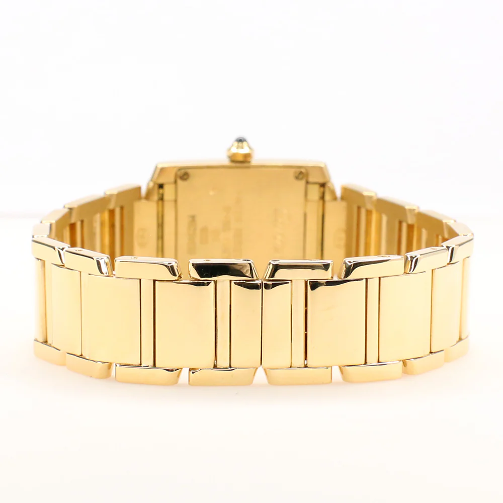 Cartier Tank Francaise 20MM Yellow Gold Roman Dial Ladies Watch Papers W50002N2 - Image 6