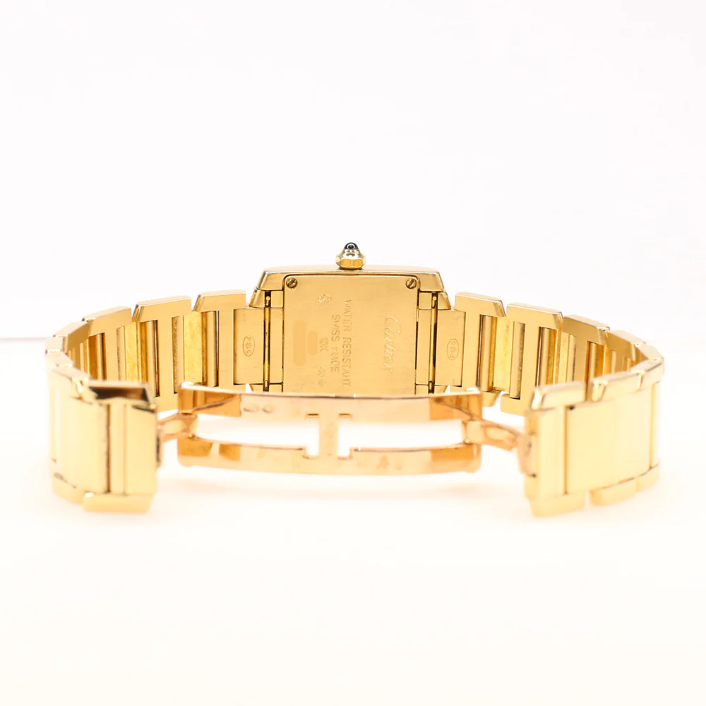Cartier Tank Francaise 20MM Yellow Gold Roman Dial Ladies Watch Papers W50002N2 - Image 7