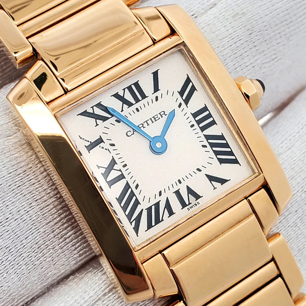 Cartier Tank Francaise 20mm Yellow Gold Roman Dial Ladies Watch W5000256 1820 - Image 2