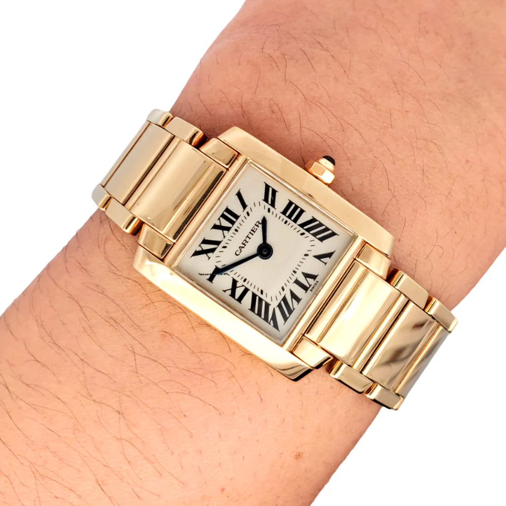 Cartier Tank Francaise 20mm Yellow Gold Roman Dial Ladies Watch W5000256 1820 - Image 3
