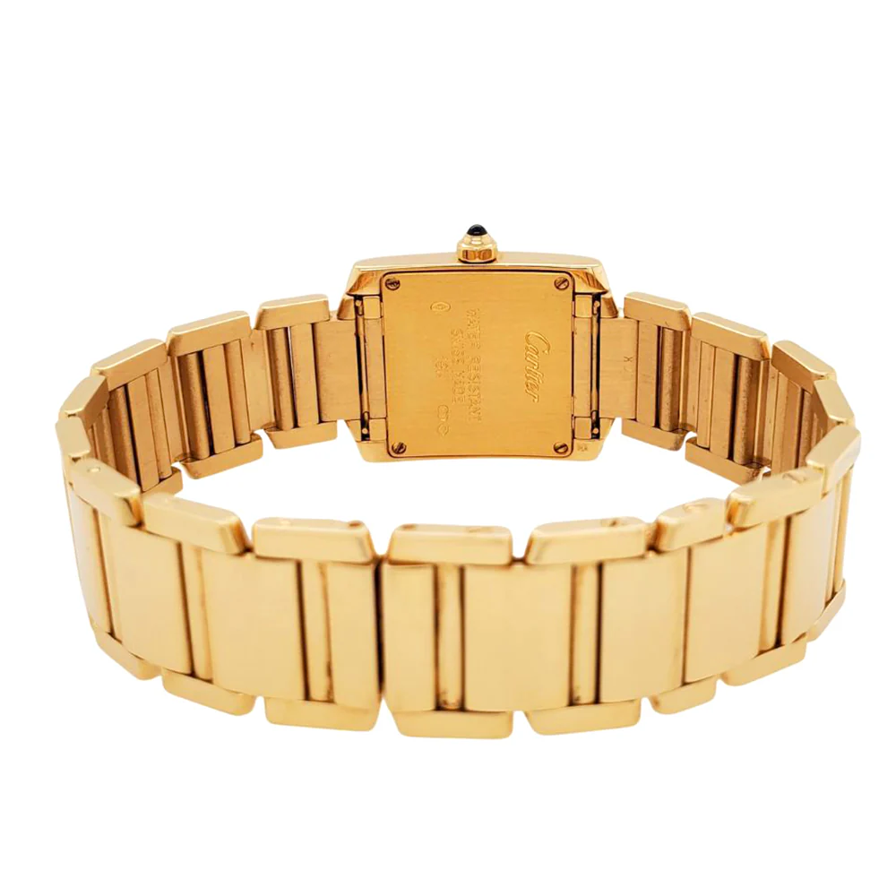 Cartier Tank Francaise 20MM Yellow Gold Roman Dial Ladies Watch W50002N2 1820 - Image 4