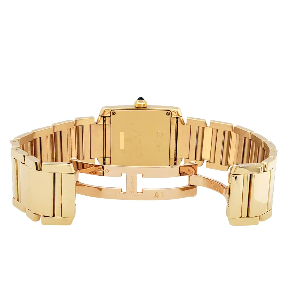 Cartier Tank Française Midsize 25MM 18K Yellow Gold Roman Dial Quartz Watch 1821 - Image 5