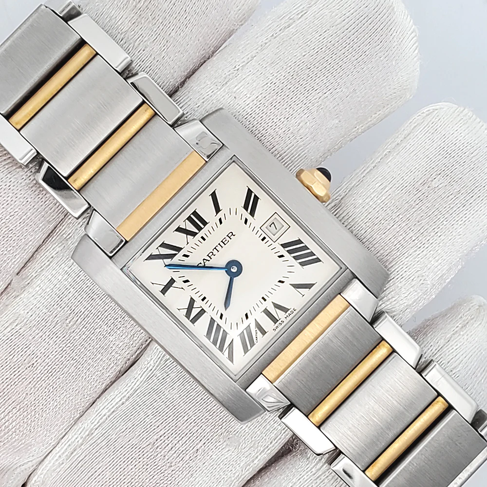 Cartier Tank Française 25mm 2-Tone Yellow Gold/Steel Watch W51012Q4 2465 - Image 3