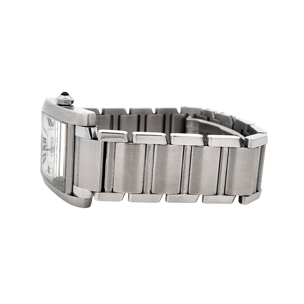 Cartier Tank Francaise 25mm White Roman Dial Stainless Steel Quartz Watch 2465 - Image 4