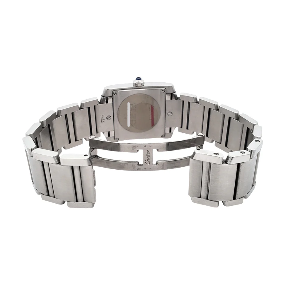 Cartier Tank Francaise 25mm White Roman Dial Stainless Steel Quartz Watch 2465 - Image 6