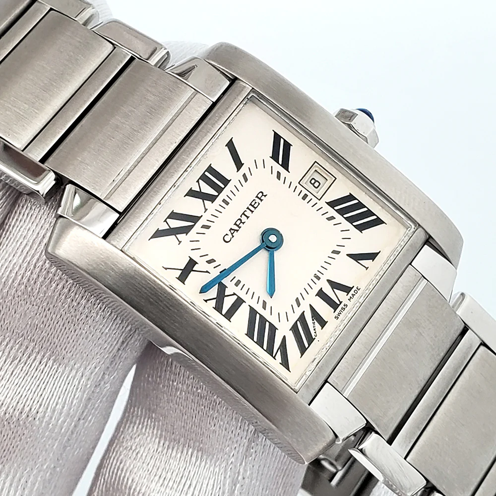 Cartier Tank Francaise 25mm White Roman Dial Steel Quartz Watch 2465 W51011Q3 - Image 2