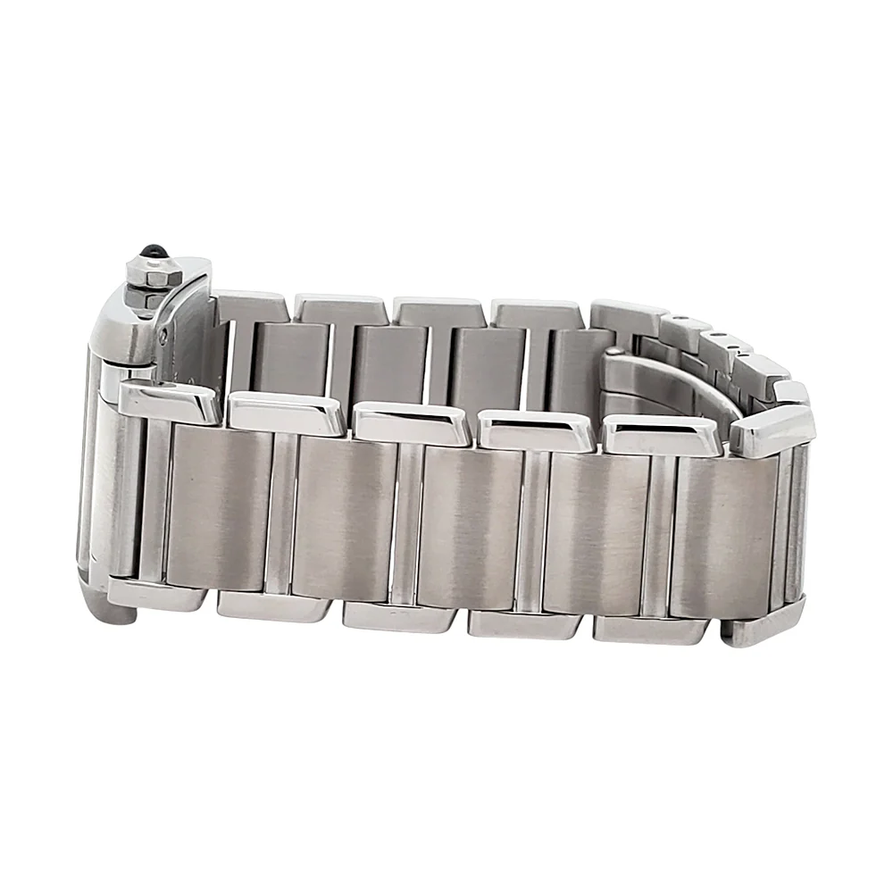 Cartier Tank Francaise 25mm White Roman Dial Steel Quartz Watch 2465 W51011Q3 - Image 5