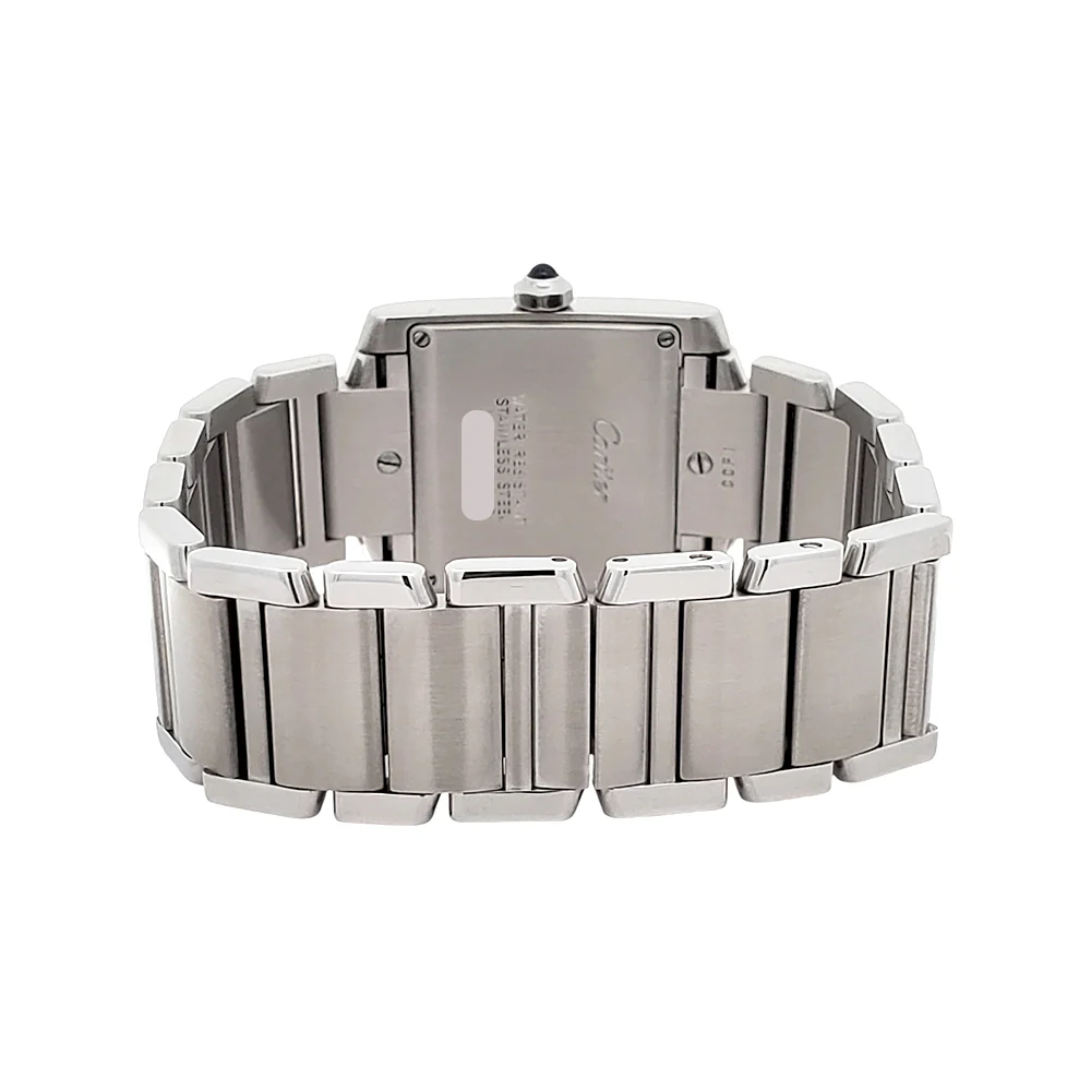 Cartier Tank Francaise 25mm White Roman Dial Steel Quartz Watch 2465 W51011Q3 - Image 6