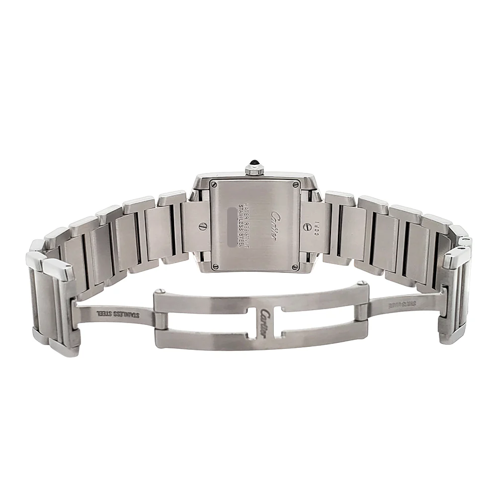 Cartier Tank Francaise 25mm White Roman Dial Steel Quartz Watch 2465 W51011Q3 - Image 7