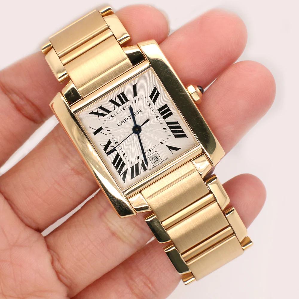 Cartier Tank Francaise 28MM Roman Dial Yellow Gold Watch Box Papers - Image 6