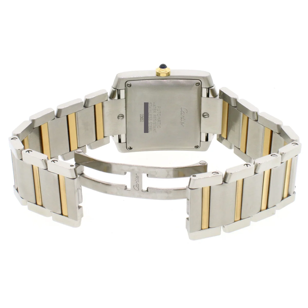 Cartier Tank Francaise Large 2-Tone 18K Yellow Gold & SS 28MM Silver Roman Dial Automatic Watch W51005Q4 - Image 6