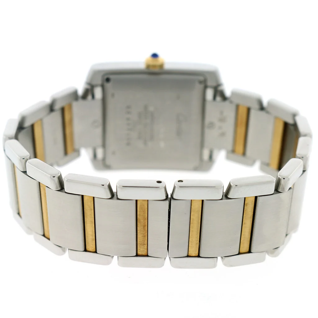 Cartier Tank Francaise Large 2-Tone 18K Yellow Gold & Stainless Steel 28MM Silver Roman Dial Watch W51005Q4 - Image 8