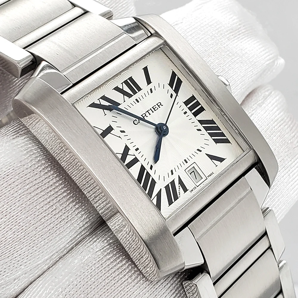 Cartier Tank Francaise Large 28mm Silver Dial Steel Watch 2302 W51002Q3 Box Papers - Image 2