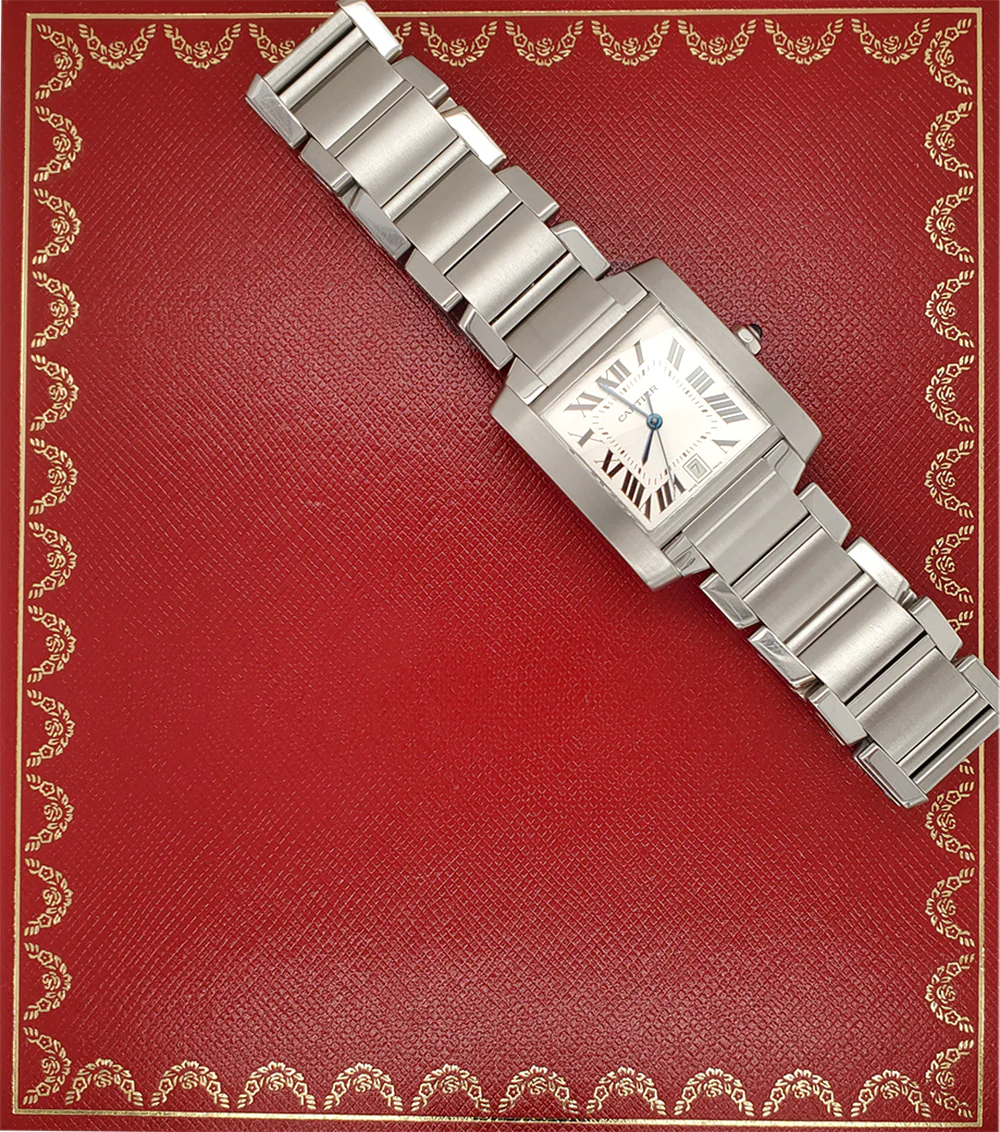 Cartier Tank Francaise Large 28mm Silver Dial Steel Watch 2302 W51002Q3 Box Papers - Image 6
