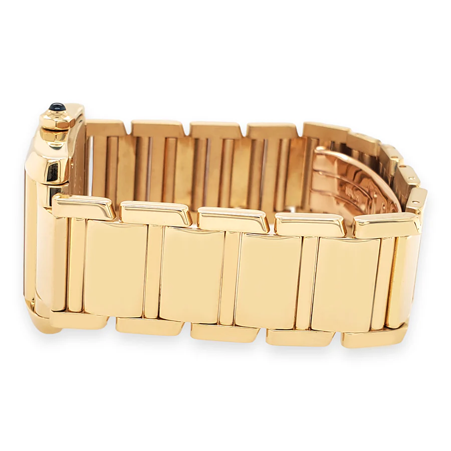 Cartier Tank Francaise Midsize 25MM 18K Yellow Gold Roman Dial Ladies Watch 2466 - Image 3