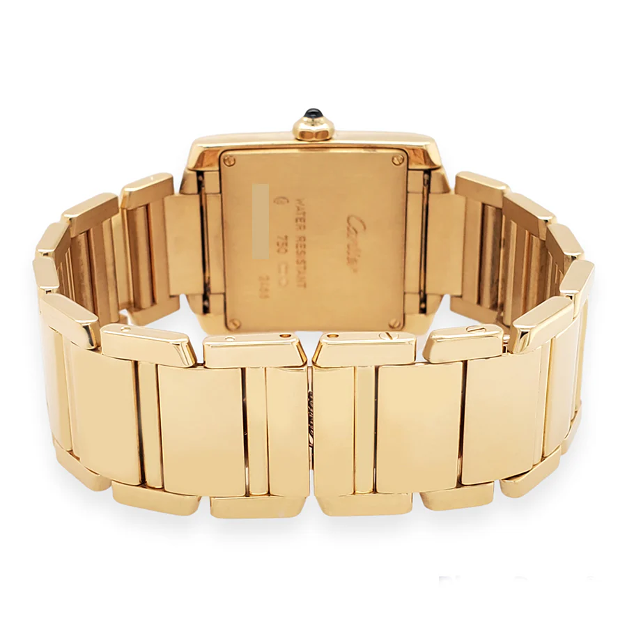 Cartier Tank Francaise Midsize 25MM 18K Yellow Gold Roman Dial Ladies Watch 2466 - Image 4