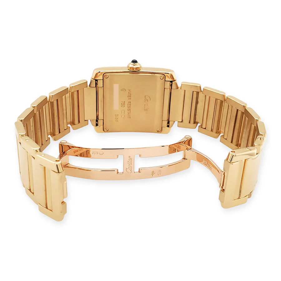 Cartier Tank Francaise Midsize 25MM 18K Yellow Gold Roman Dial Ladies Watch 2466 - Image 5