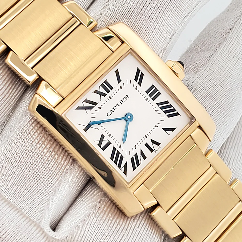 Cartier Tank Francaise Midsize 25mm Yellow Gold Roman Ladies Watch W50003N2 1821 Travel Box/Booklet - Image 2