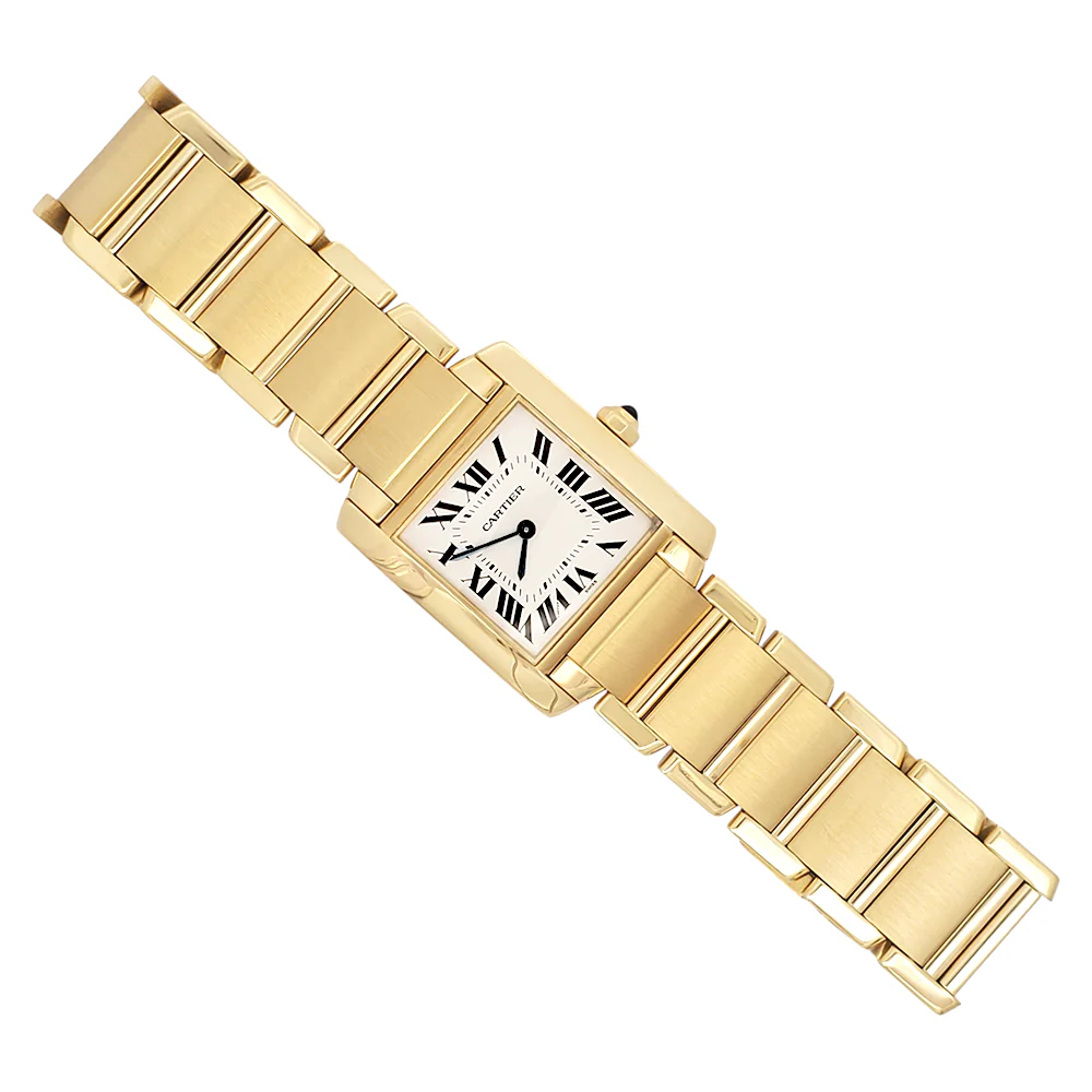 Cartier Tank Francaise Midsize 25mm Yellow Gold Roman Ladies Watch W50003N2 1821 Travel Box/Booklet - Image 3