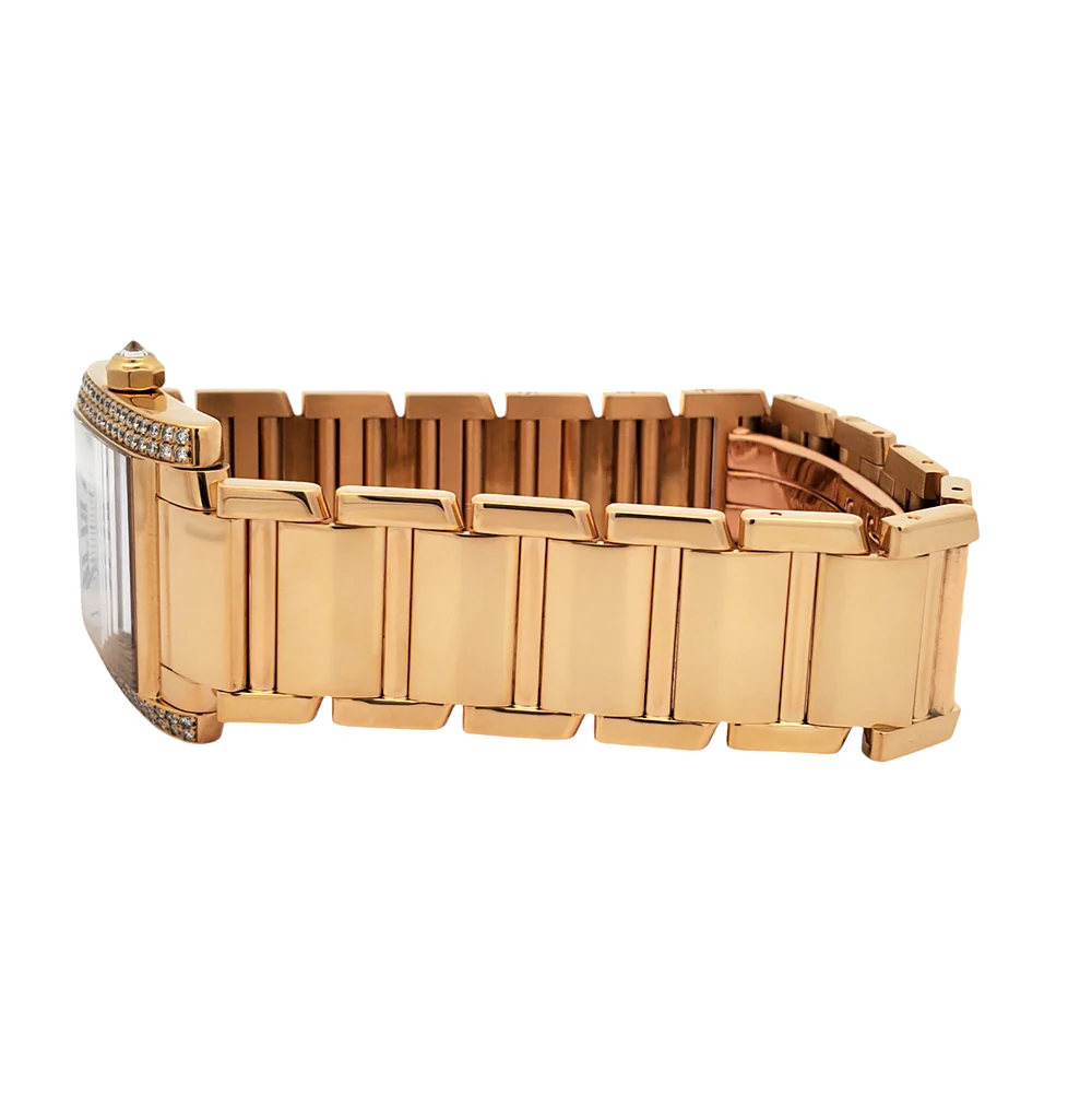 Cartier Tank Française Midsize Factory Diamond Yellow Gold 25mm Watch W50003N2 1821 - Image 5