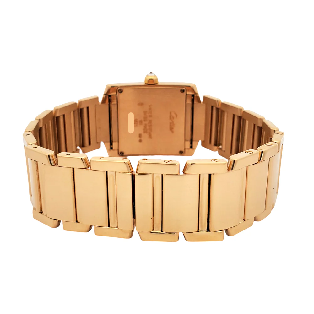 Cartier Tank Française Midsize Factory Diamond Yellow Gold 25mm Watch W50003N2 1821 - Image 6