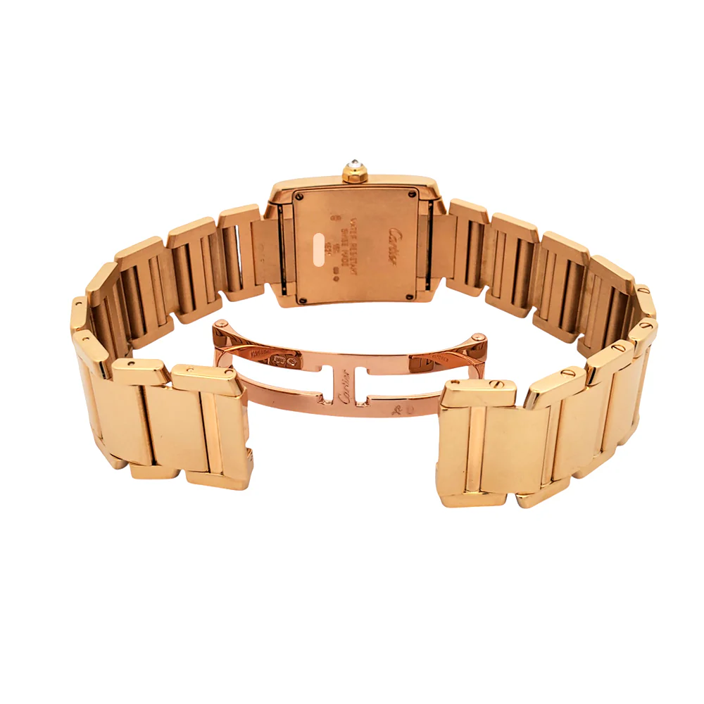 Cartier Tank Française Midsize Factory Diamond Yellow Gold 25mm Watch W50003N2 1821 - Image 7