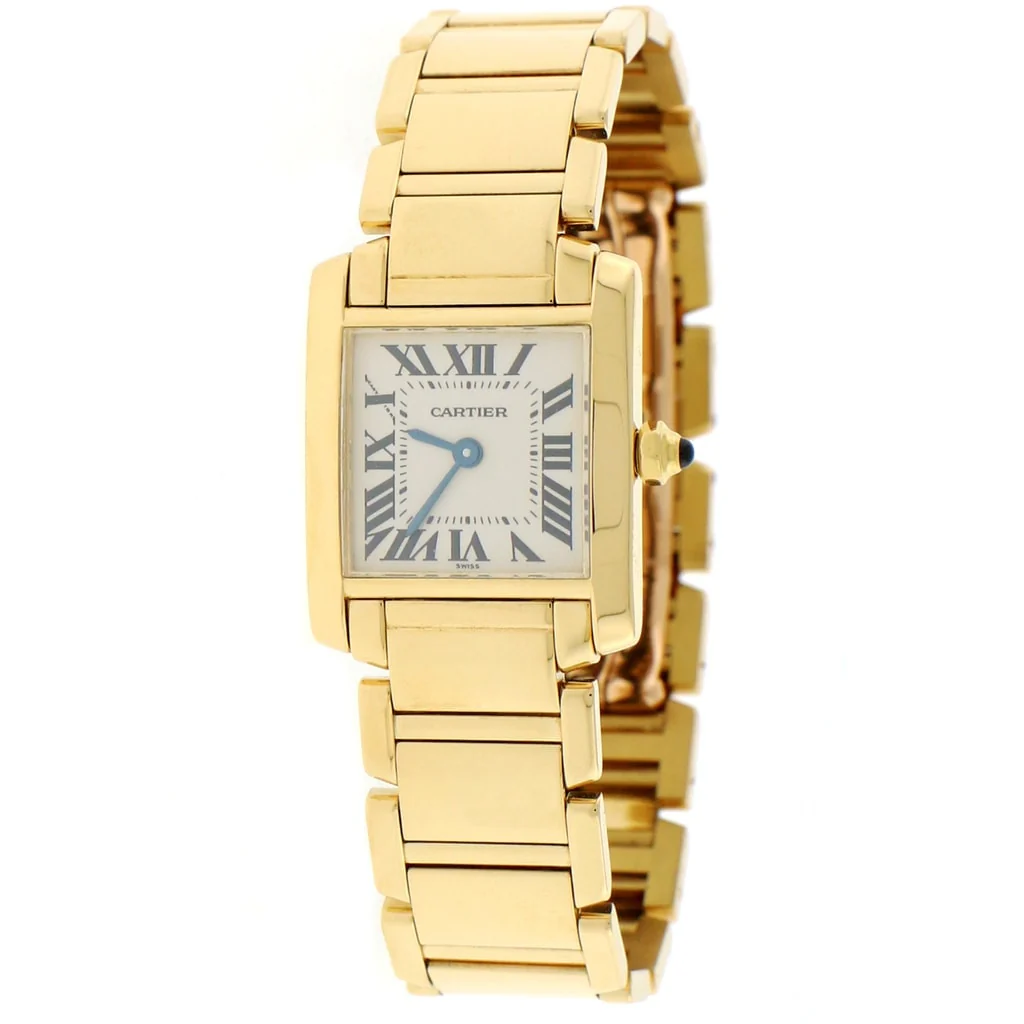 Cartier Tank Francaise Small 18K Yellow Gold 20MM Factory Roman Dial Ladies Watch W50002N2