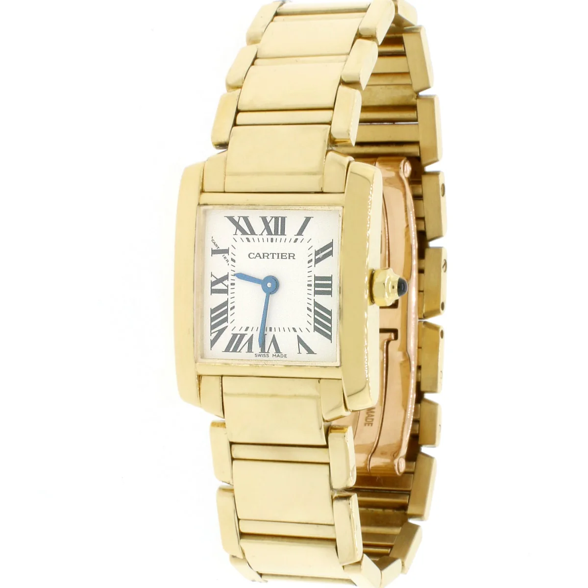Cartier Tank Francaise Small 18K Yellow Gold 20MM Factory Roman Dial Ladies Watch W50002N2