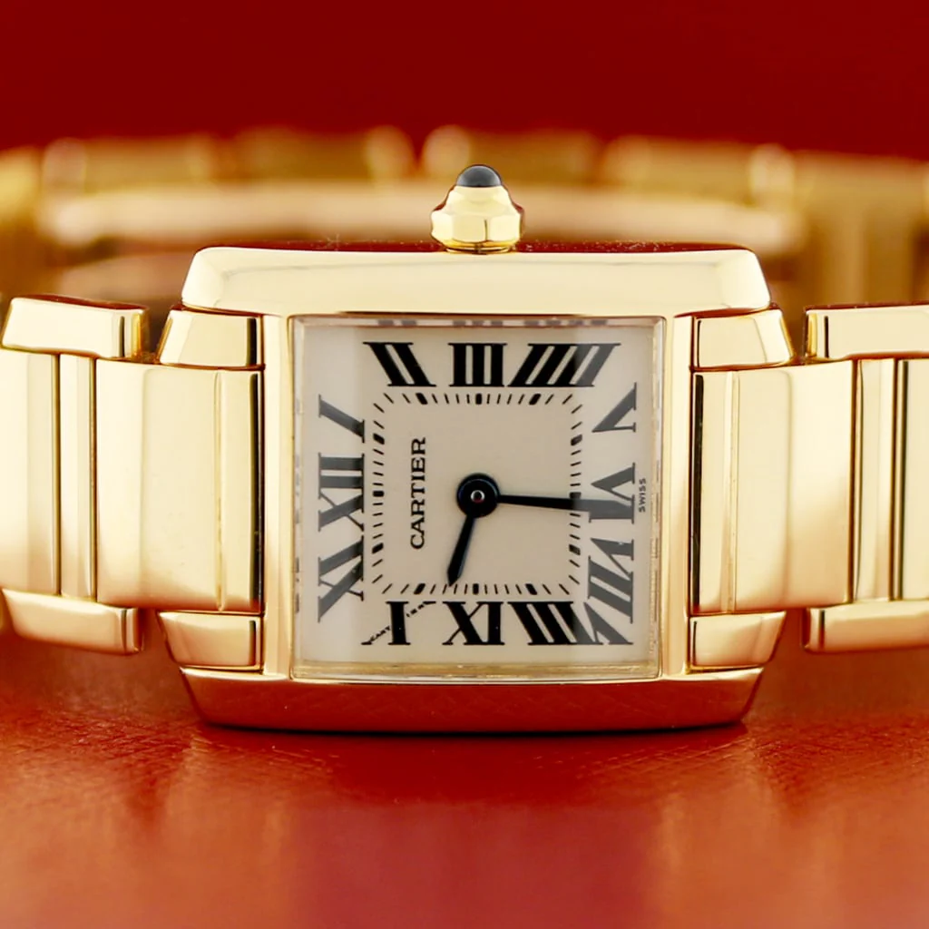 Cartier Tank Francaise Small 18K Yellow Gold 20MM Factory Roman Dial Ladies Watch W50002N2 - Image 2