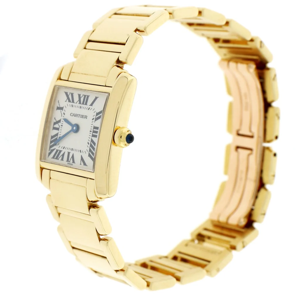 Cartier Tank Francaise Small 18K Yellow Gold 20MM Factory Roman Dial Ladies Watch W50002N2 - Image 3
