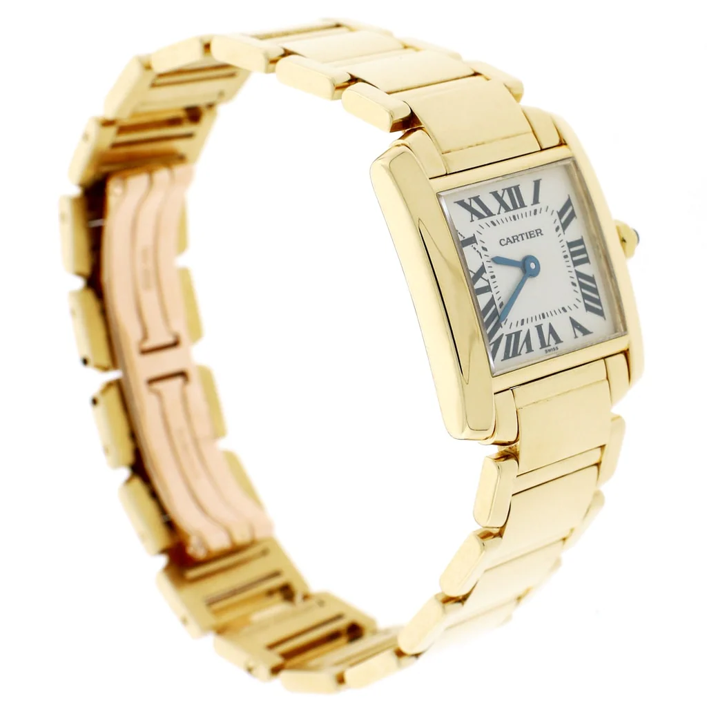 Cartier Tank Francaise Small 18K Yellow Gold 20MM Factory Roman Dial Ladies Watch W50002N2 - Image 4