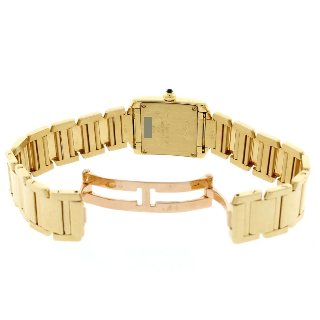 Cartier Tank Francaise Small 18K Yellow Gold 20MM Factory Roman Dial Ladies Watch W50002N2 - Image 7