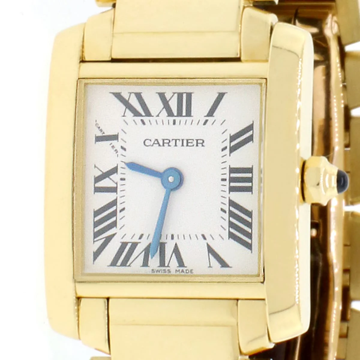 Cartier Tank Francaise Small 18K Yellow Gold 20MM Factory Roman Dial Ladies Watch W50002N2 w/Box Papers - Image 2