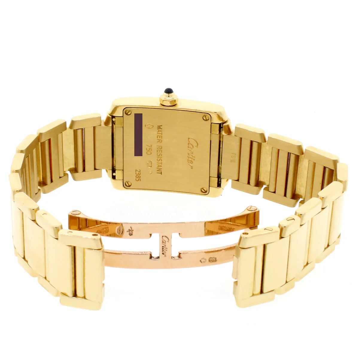 Cartier Tank Francaise Small 18K Yellow Gold 20MM Factory Roman Dial Ladies Watch W50002N2 w/Box Papers - Image 5