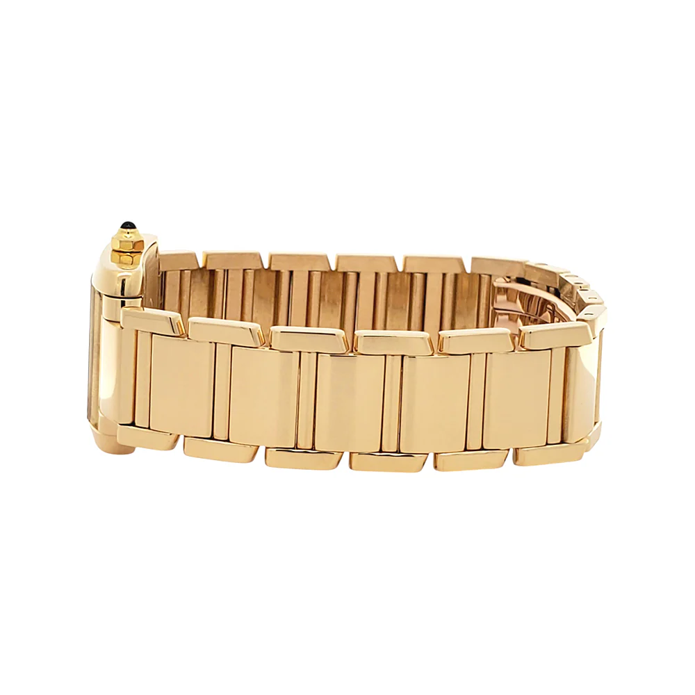 Cartier Tank Francaise Small 20mm 18K Yellow Gold White Roman Dial Ladies Watch 2385 W50002N2 - Image 5