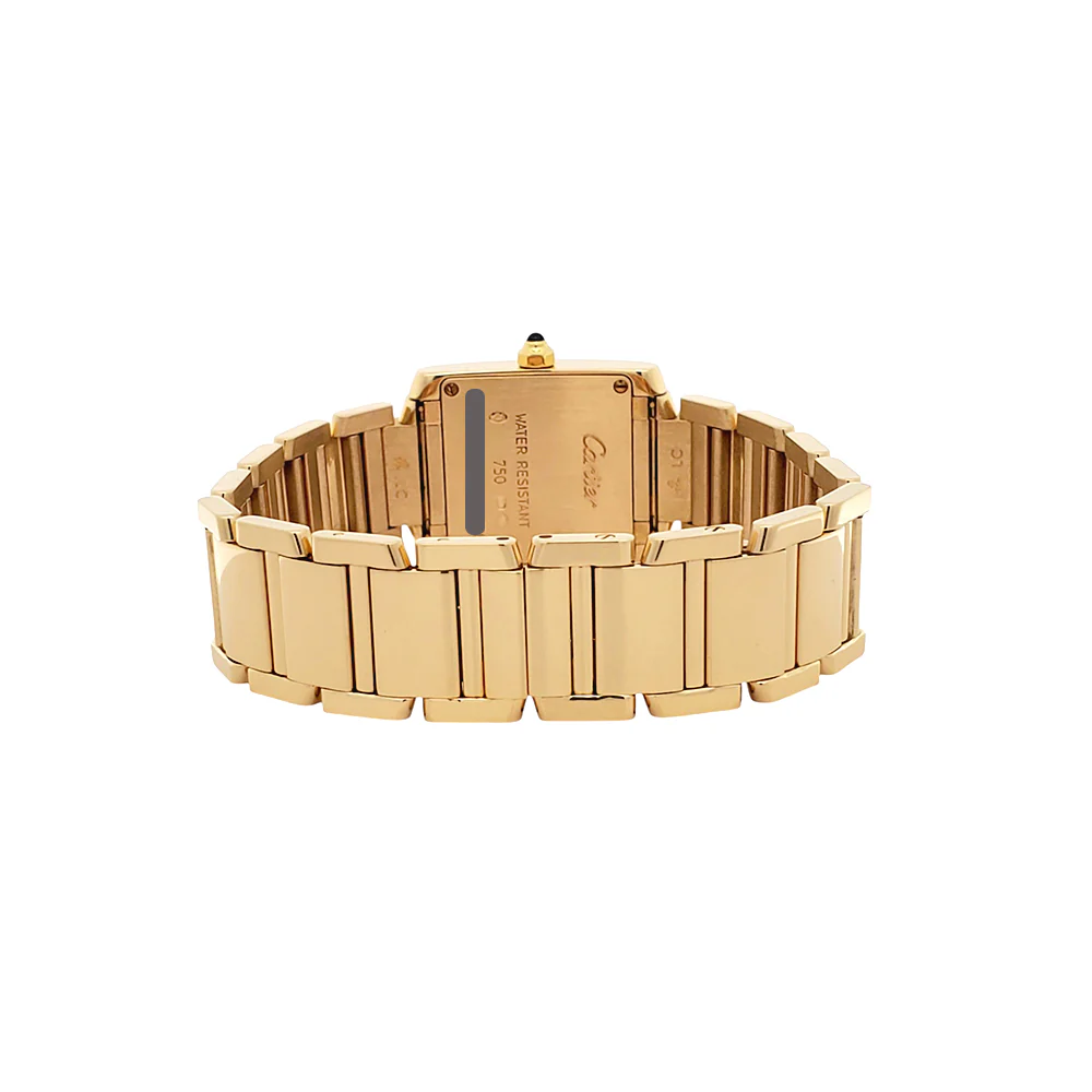 Cartier Tank Francaise Small 20mm 18K Yellow Gold White Roman Dial Ladies Watch 2385 W50002N2 - Image 6