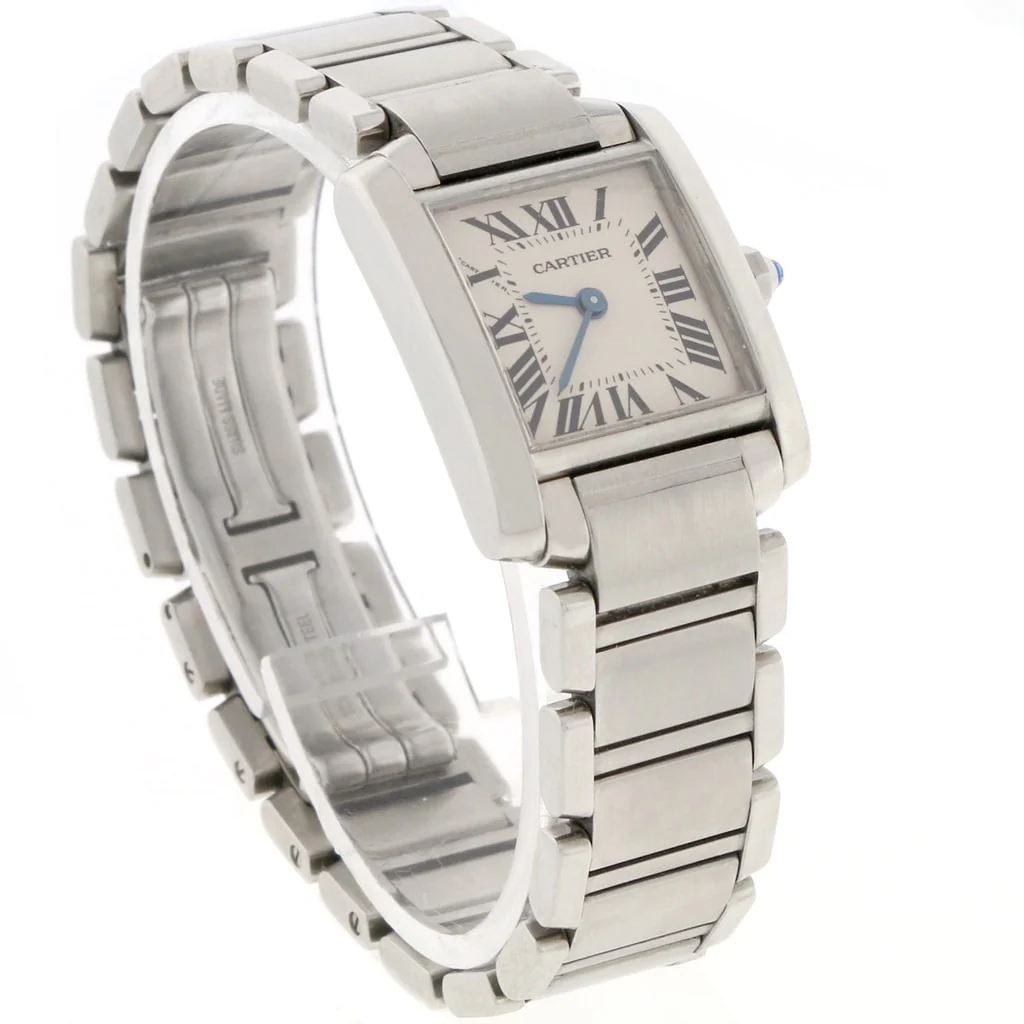 Cartier Tank Francaise Small 20MM Factory Silver Roman Dial Stainless Steel Ladies Watch W51008Q3 - Image 3