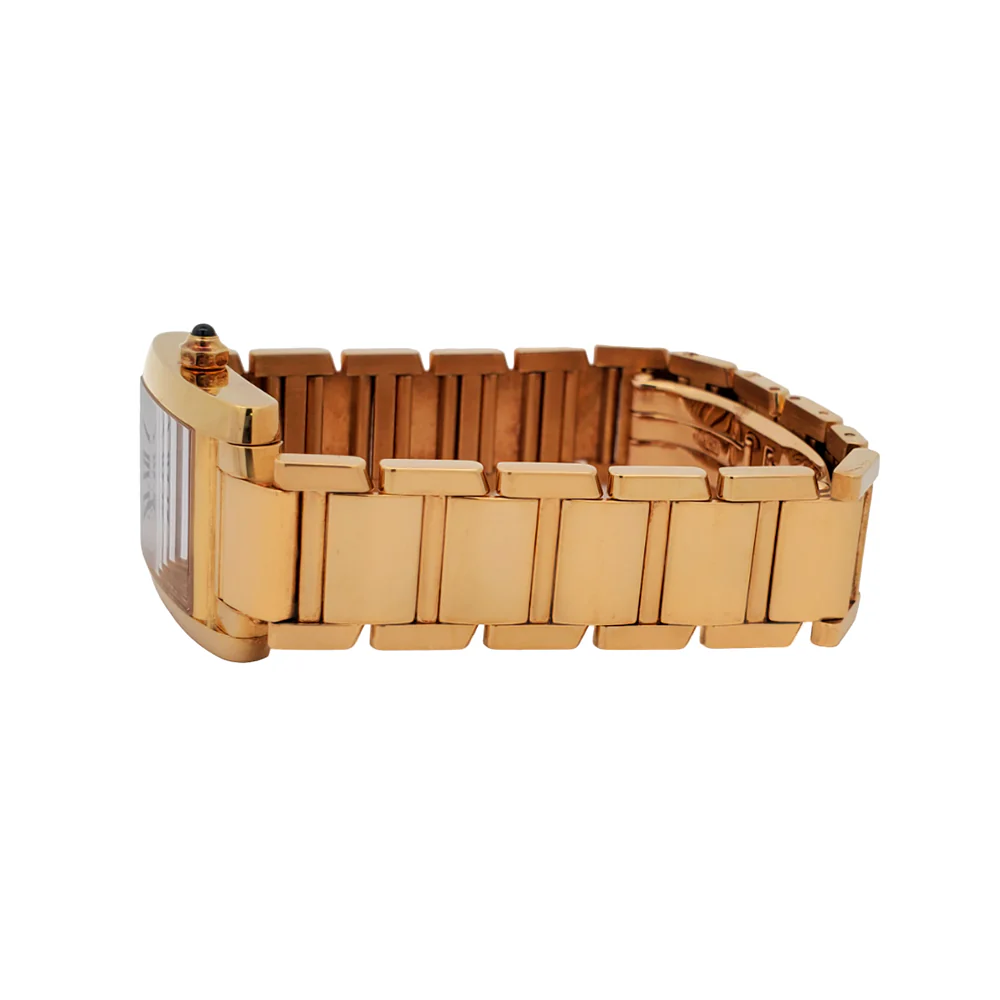 Cartier Tank Francaise Small 20mm White Roman 18K Yellow Gold Ladies Watch 2385 - Image 5