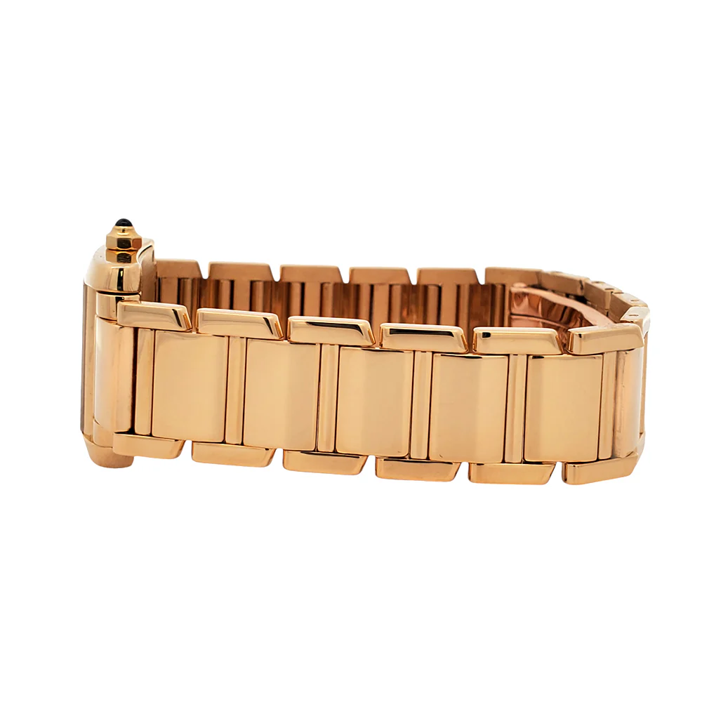 Cartier Tank Francaise Small 20mm White Roman 18K Yellow Gold Ladies Watch 2385 - Image 4