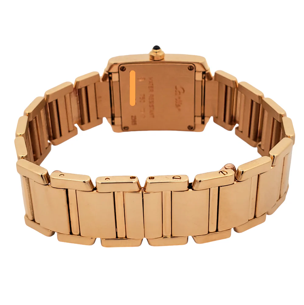Cartier Tank Francaise Small 20mm White Roman 18K Yellow Gold Ladies Watch 2385 - Image 5
