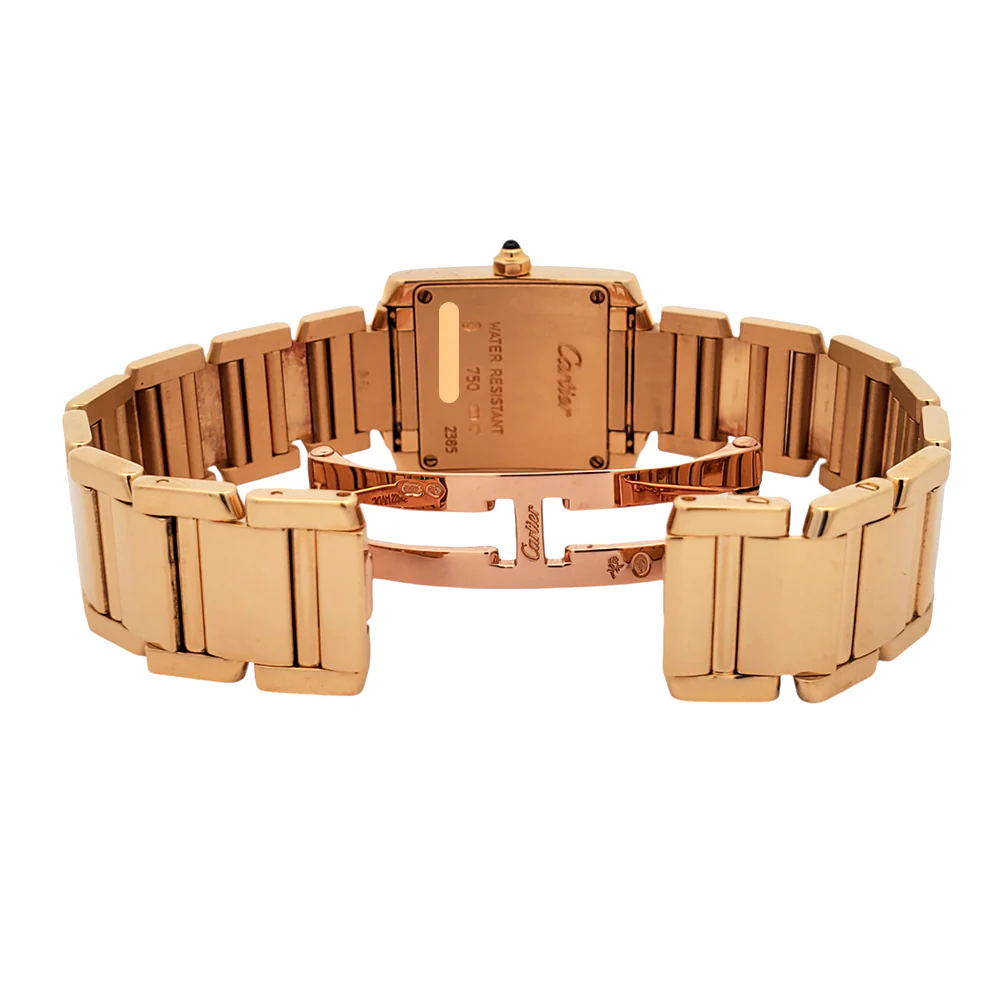 Cartier Tank Francaise Small 20mm White Roman 18K Yellow Gold Ladies Watch 2385 - Image 6