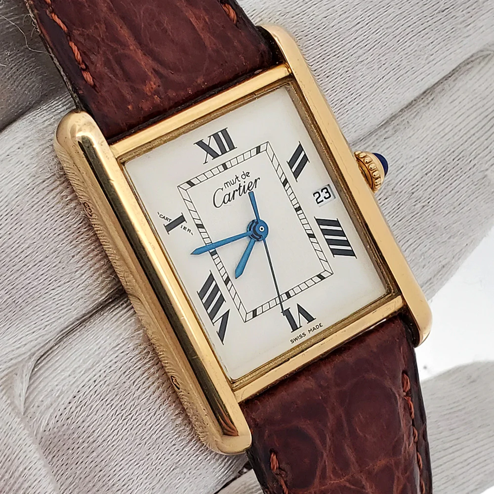 Cartier Tank Louis 18k 25mm Yellow Gold Plated Must-de-cartier 2413 Watch - Image 2