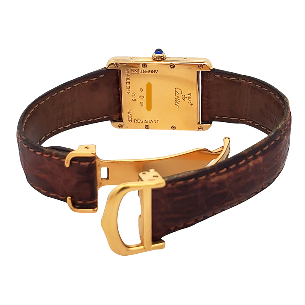Cartier Tank Louis 18k 25mm Yellow Gold Plated Must-de-cartier 2413 Watch - Image 6