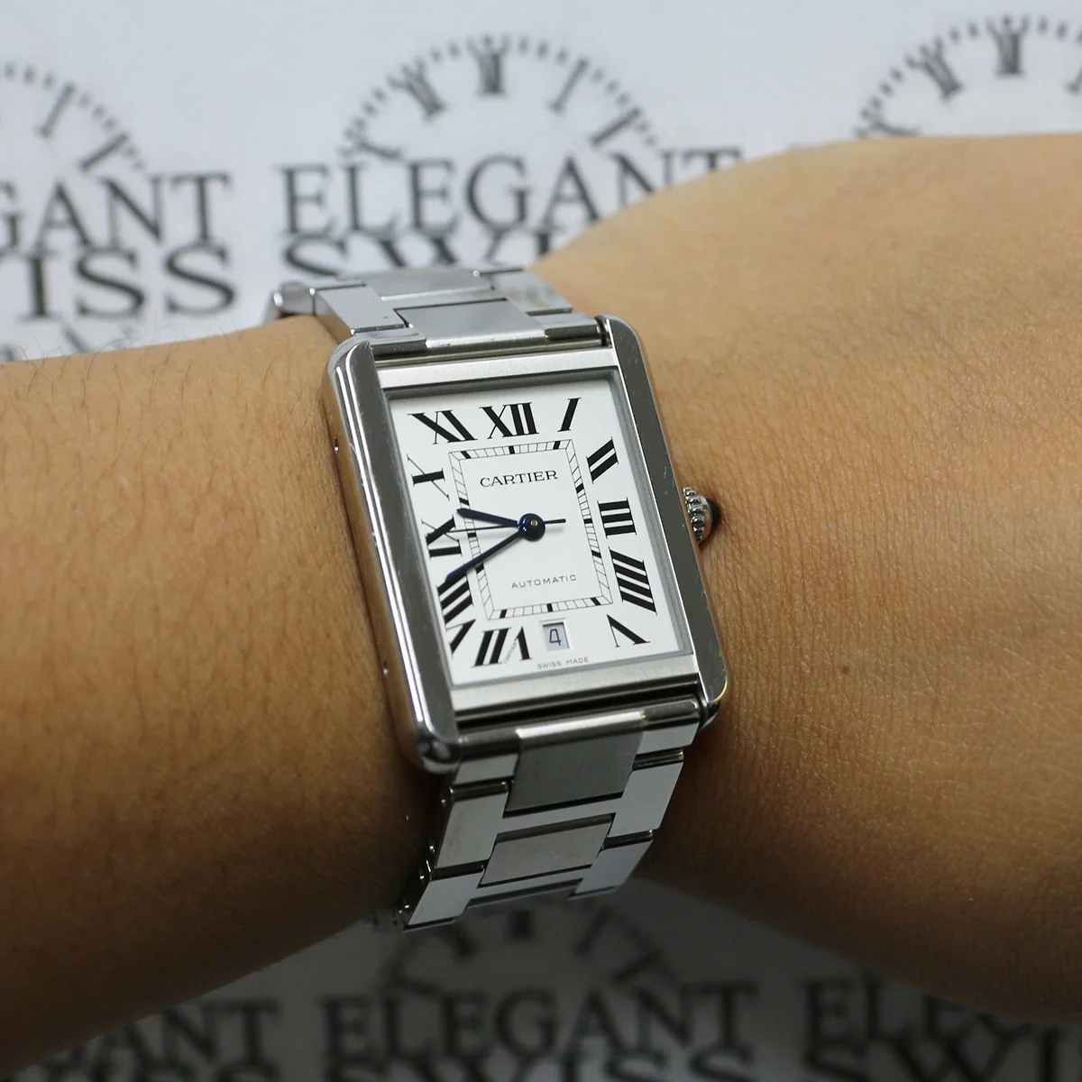 Cartier Tank Solo XL Stainless Steel 31mm Silver Roman Dial Watch W5200028 - Image 2
