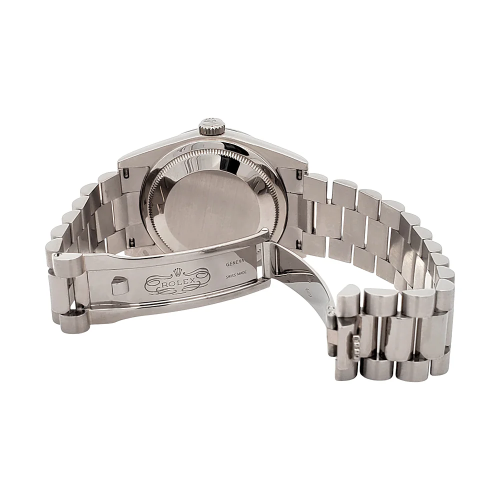 Certified Rolex President Day-Date 36mm 118239 Factory Silver Diamond Dial White Gold Watch Box Papers - Image 6