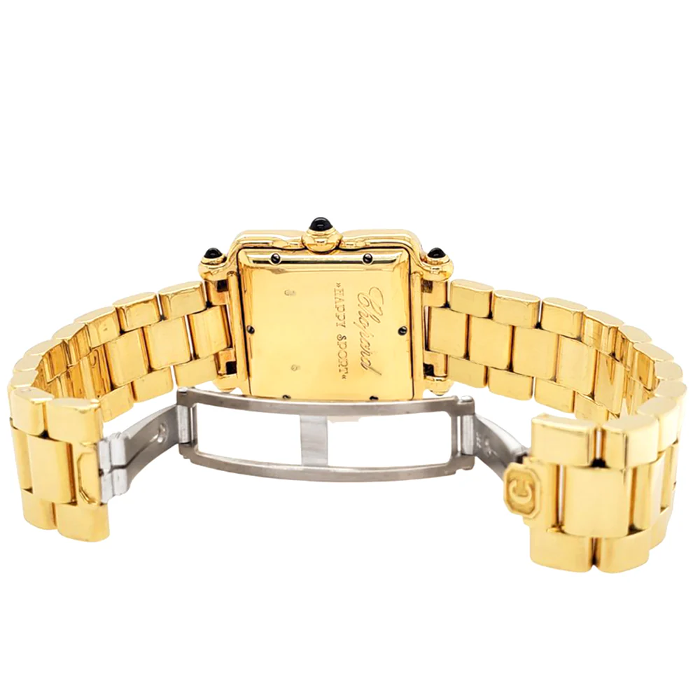 Chopard Happy Sport 27mm White Dial Square Yellow Gold Quartz Watch - Image 6