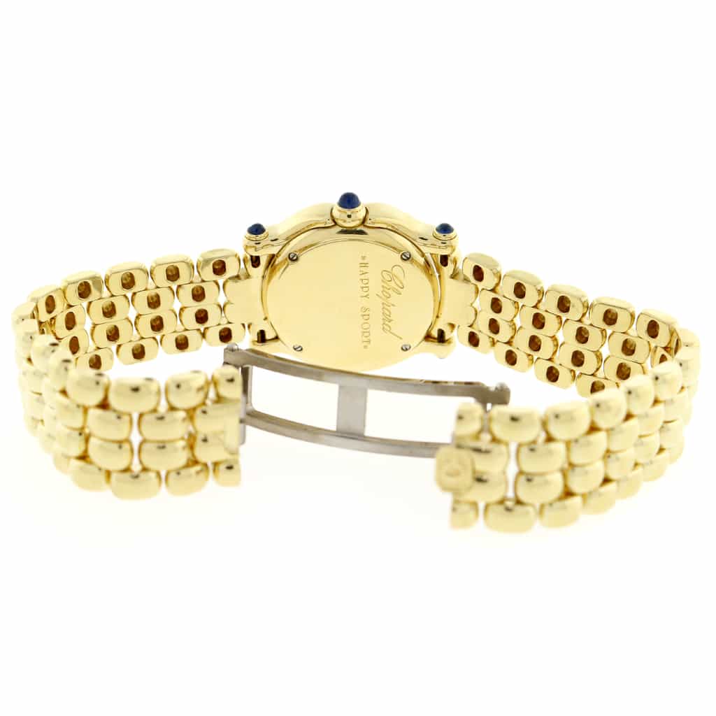 Chopard Happy Sport Round Classics 18K Yellow Gold Factory Diamond Bezel 26MM Ladies Watch 27/6150-23 - Image 5