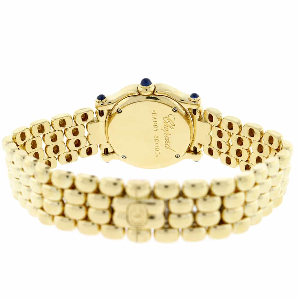 Chopard Happy Sport Round Classics 18K Yellow Gold Factory Diamond Bezel 26MM Ladies Watch 27/6150-23 - Image 6